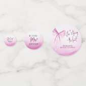 赤面ピンクボウ結び目ブライダルシャワー コンフェッティ (正面)