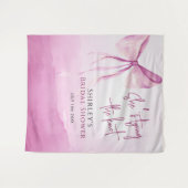 赤面ピンクボウ結び目ブライダルシャワー タペストリー (正面(横))