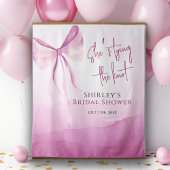 赤面ピンクボウ結び目ブライダルシャワー タペストリー