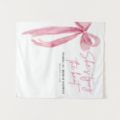 赤面ピンクボウ結び目ブライダルシャワー タペストリー (正面(横))