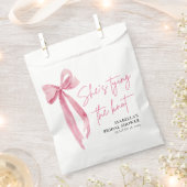 赤面ピンクボウ結び目ブライダルシャワー フェイバーバッグ (クリップ留めされた状態)