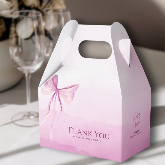赤面ピンクボウ結び目ブライダルシャワー フェイバーボックス
