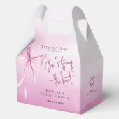 赤面ピンクボウ結び目ブライダルシャワー フェイバーボックス (正面)