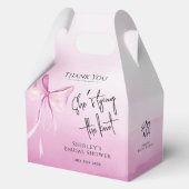 赤面ピンクボウ結び目ブライダルシャワー フェイバーボックス (正面)
