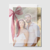 赤面ピンクボウ結び目ブライダルシャワー ベラム紙招待状 (オフセット (カップル))