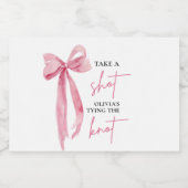赤面ピンクボウ結び目ブライダルシャワー リキュールボトルラベル (シングルラベル)