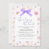 赤面ピンクボウ結び目ブライダルシャワー 招待状 (正面)