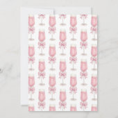 赤面ピンクボウ結び目ブライダルシャワー 招待状 (裏面)