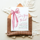 赤面ピンクボウ結び目ブライダルシャワー 招待状