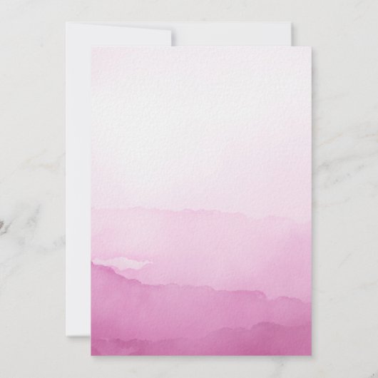 赤面ピンクボウ結び目ブライダルシャワー 招待状 (裏面)