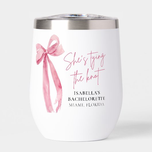 赤面ピンクボウ結ぶ結び目バチェロレッテ (正面)