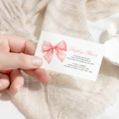 赤面ピンクボウ表示赤ちゃんシャワー囲いカード エンクロージャーカード