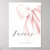 赤面ピンクボウ赤ちゃんシャワー好意テーブルの看板 ポスター (正面)