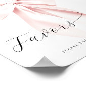 赤面ピンクボウ赤ちゃんシャワー好意テーブルの看板 ポスター (角)