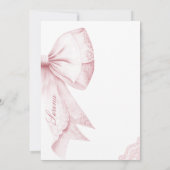 赤面ピンクボウSweet sixteen誕生日 招待状 (裏面)