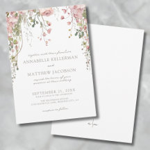 赤面ピンクボタニカルウォーター色ワイルドフラワー結婚ズ