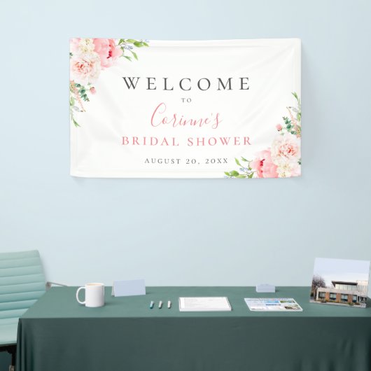 赤面ピンクボタニカルフローラ 横断幕 (トレードショー)