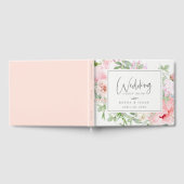 赤面ピンクボタニカル結婚フローラ ゲストブック (全面)