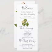 赤面ピンクボタニカル結婚式 プログラム (正面/裏面)