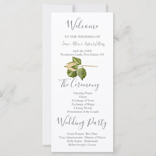 赤面ピンクボタニカル結婚式 プログラム (正面)