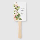 赤面ピンクボタニカル結婚式 プログラム ハンドファン (裏面)