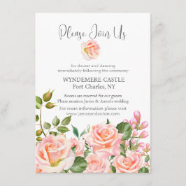 赤面ピンクボタニカルQRコード結婚ズ エンクロージャーカード