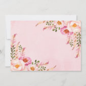 赤面ピンクボヘミアンフラワーズスウィート16誕生日 招待状 (裏面)