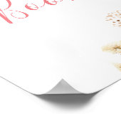 赤面ピンクボホキラフェベビーシャワーゲストブック ポスター (角)