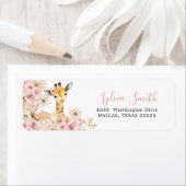 赤面ピンクボホキラフェベビーシャワー住所 シール (インサイチュ)