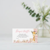 赤面ピンクボホキリン赤ちゃんシャワーおむつラッフル エンクロージャーカード (スタンド正面)