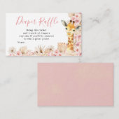 赤面ピンクボホキリン赤ちゃんシャワーおむつラッフル エンクロージャーカード (正面/裏面)