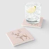 赤面ピンクボホディアツリー ストーンコースター (横)