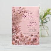 赤面ピンクボホドライワイルドフラワーズブライダルシャワー 招待状 (スタンド正面)