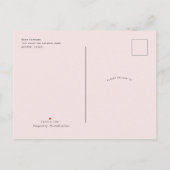 赤面ピンクボホフローラチックガーガーリーデンブライダル インビテーションポストカード (裏面)