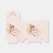 赤面ピンクボホフローラパンパスグラスブライダルシャワー フェイバーボックス (折り畳みなし)