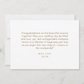 赤面ピンクボホフローラモダンハッピーウェディングデー カード (裏面)