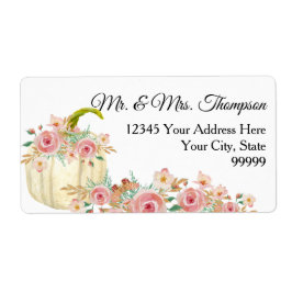 赤面ピンクボホフローラ金ゴールドグリッターホワイトパンプキン ラベル