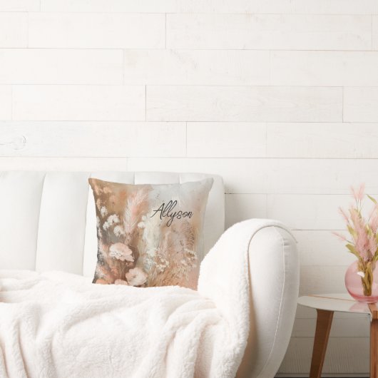 赤面ピンクボホフローラ クッション (ソファ)