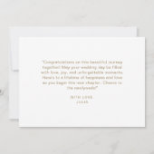 赤面ピンクボホワイルドフラワーテーマハッピーウェディングデー カード (裏面)