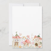 赤面ピンクボホワイルドフラワーフェアリー1st誕生日 招待状 (裏面)