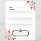 赤面ピンクボホ羽ホワイトレシピシートインサート (裏面)