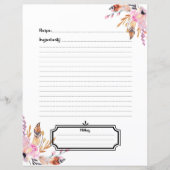 赤面ピンクボホ羽ホワイトレシピシートインサート (正面)