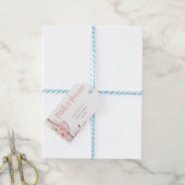 赤面ピンクボホ花びらとプロセッコフローラ ギフトタグ (より糸つき)