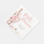 赤面ピンクボホ花びらとプロセッコフローラ スタンダードランチョンナプキン (角)