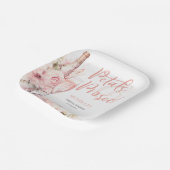 赤面ピンクボホ花びらとプロセッコフローラ ペーパープレート (傾斜あり)