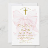 赤面ピンクボーガールズバプティスデジタエレガントル 招待状 (正面)