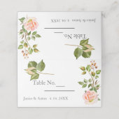 赤面ピンクボ結婚タニカル プレイスカード (外部開封)