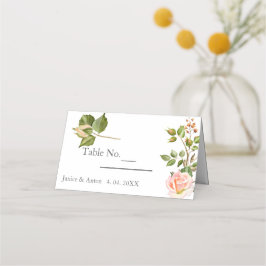 赤面ピンクボ結婚タニカル プレイスカード