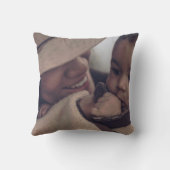 赤面ピンクポルカドット母の日の写真 クッション (裏面)