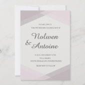 赤面ピンクマウヴエレガント幾何モダン結婚 招待状 (正面)